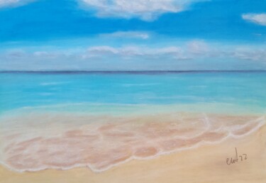 Pintura titulada "Praia 1" por Cristina Teixeira, Obra de arte original, Pastel