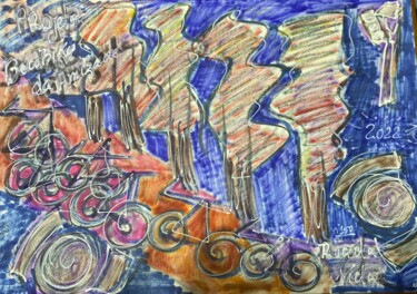 Рисунок под названием "Projeto Beco Bikes…" - Cristina Vaz Duarte Da Cruz, Подлинное произведение искусства, Пигменты