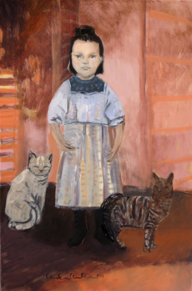 Pintura titulada "teresa neumann niña" por Cristina Ines Centenaro, Obra de arte original, Acrílico