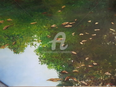 Pintura titulada "Reflejos en la fuen…" por Cristina Del Rosso, Obra de arte original, Oleo