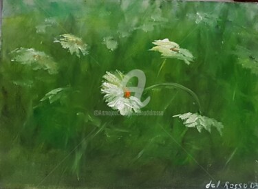 Painting titled "Margaritas (Daysies)" by Cristina Del Rosso, Original Artwork, Oil
