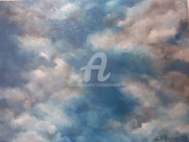 Pittura intitolato "Nubes IV (Clouds IV)" da Cristina Del Rosso, Opera d'arte originale, Olio