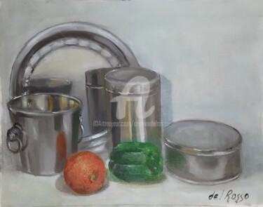 Painting titled "Metales (Metals)" by Cristina Del Rosso, Original Artwork, Oil