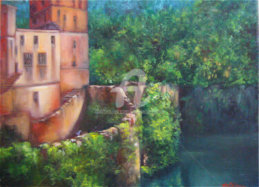 Malarstwo zatytułowany „Castillo en ruinas…” autorstwa Cristina Del Rosso, Oryginalna praca, Olej