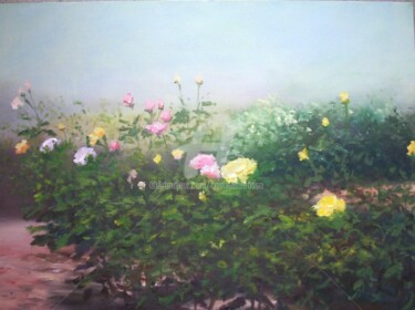 Peinture intitulée "Sueño con rosas (I…" par Cristina Del Rosso, Œuvre d'art originale, Huile