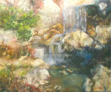 Pittura intitolato "Agua. Parque Yamagu…" da Cristina Del Rosso, Opera d'arte originale, Olio