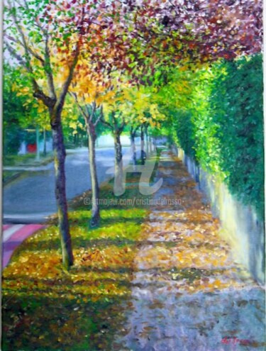 Malerei mit dem Titel "Otoño (Autumn)" von Cristina Del Rosso, Original-Kunstwerk, Öl