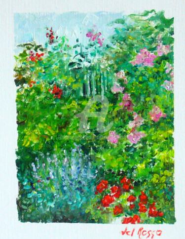 Peinture intitulée "Jardín. Para Monet…" par Cristina Del Rosso, Œuvre d'art originale, Huile