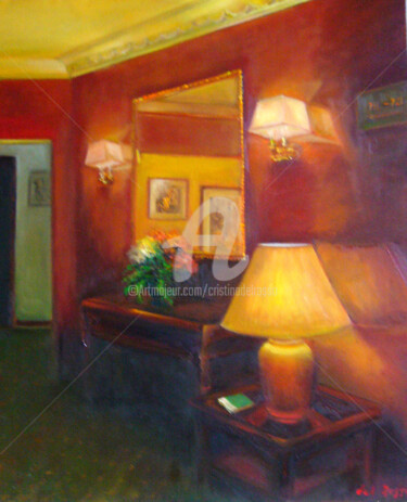 Painting titled "Hotel" by Cristina Del Rosso, Original Artwork, Oil