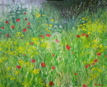 Painting titled "Amapolas (Poppies)" by Cristina Del Rosso, Original Artwork, Oil