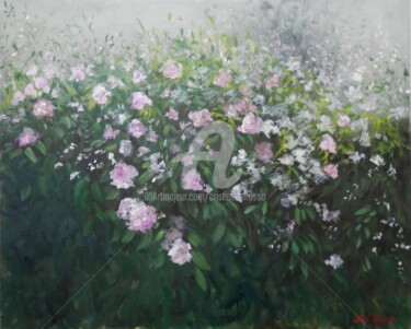 Painting titled "Rosas silvestres ho…" by Cristina Del Rosso, Original Artwork, Oil
