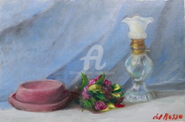 Painting titled "El quinqué (The oil…" by Cristina Del Rosso, Original Artwork, Oil