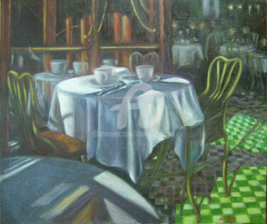 Pintura intitulada "Café Torres" por Cristina Del Rosso, Obras de arte originais, Óleo