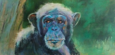 Peinture intitulée "La mirada del mono" par Cristina López Ramírez, Œuvre d'art originale, Huile