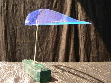 Sculpture intitulée "La Baleine bleue" par Cristina Marquès, Œuvre d'art originale, Plastique
