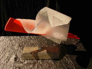 Sculpture titled "Le Flamand orange" by Cristina Marquès, Original Artwork, Plastic