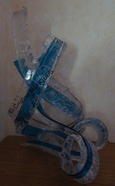 Sculpture titled "Azul" by Cristina Marquès, Original Artwork, Plastic