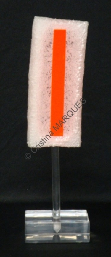 Sculpture titled "Orange Freeze Stick" by Cristina Marquès, Original Artwork, Plastic