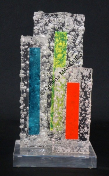 Sculpture titled "Three Ice Towers" by Cristina Marquès, Original Artwork, Plastic