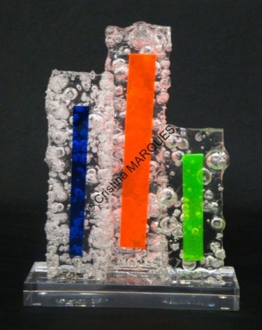Sculptuur getiteld "Colors Ice Building…" door Cristina Marquès, Origineel Kunstwerk, Plastic
