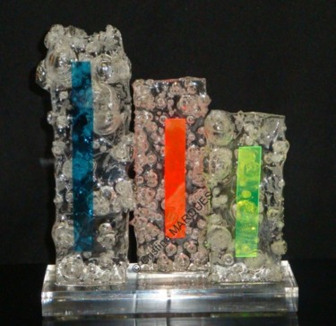 Sculpture titled "Colors Ice Doors VI" by Cristina Marquès, Original Artwork, Plastic