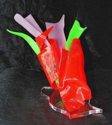 Sculptuur getiteld "Le Bouquet" door Cristina Marquès, Origineel Kunstwerk, Plastic