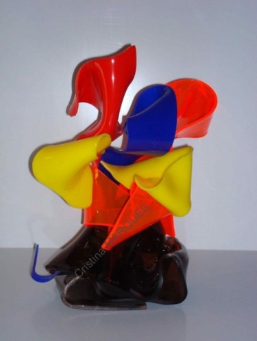 Escultura intitulada "La Fleur Imaginaire" por Cristina Marquès, Obras de arte originais, Plástico
