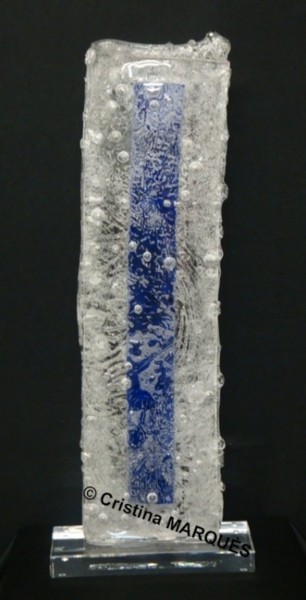 Sculpture titled "Dobble Ice Blue Nig…" by Cristina Marquès, Original Artwork, Plastic