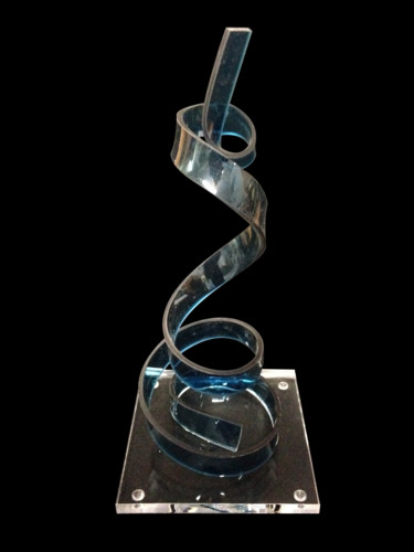 Sculpture titled "Sapin Spirale Blue" by Cristina Marquès, Original Artwork, Objects