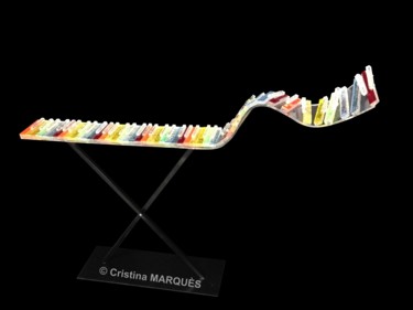 Sculpture titled "Crazy Keyboard" by Cristina Marquès, Original Artwork, Plastic