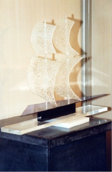 Sculpture titled "Le Deux Mâts" by Cristina Marquès, Original Artwork, Objects