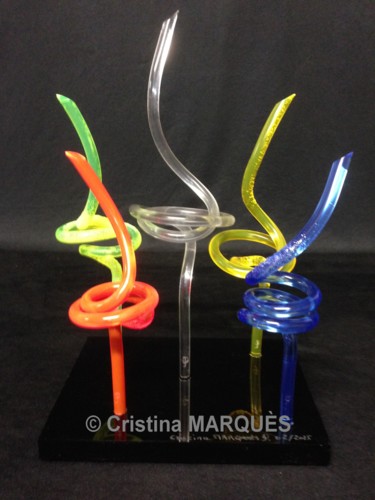 Escultura intitulada "Les Ballerines" por Cristina Marquès, Obras de arte originais, Plástico