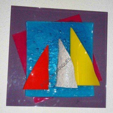 Sculpture titled "Le Trois Voiles" by Cristina Marquès, Original Artwork, Plastic