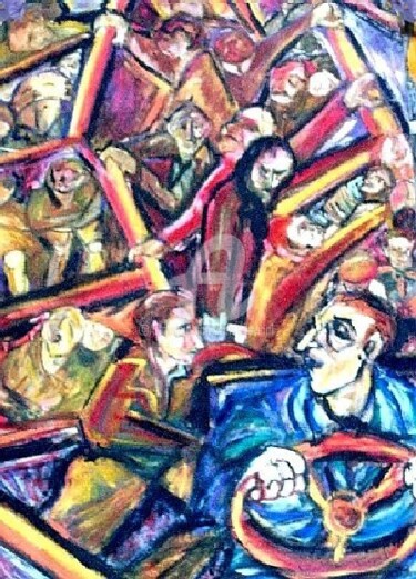 Painting titled "El Colectivo" by Cristina Vidal, Original Artwork