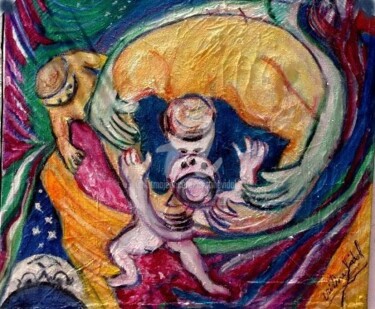 Pintura titulada "Entre el Cielo Y la…" por Cristina Vidal, Obra de arte original