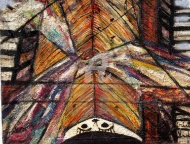 Pintura titulada "Sobre techo y pájar…" por Cristina Vidal, Obra de arte original