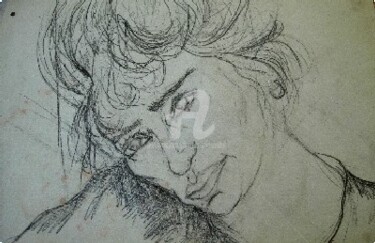 Drawing titled "Retrato de elena" by Cristina Vidal, Original Artwork