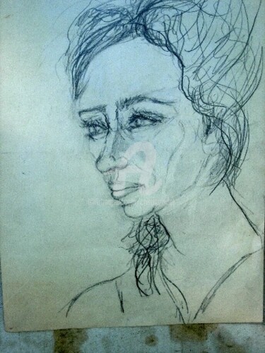 Dibujo titulada "Retrato de Elena" por Cristina Vidal, Obra de arte original