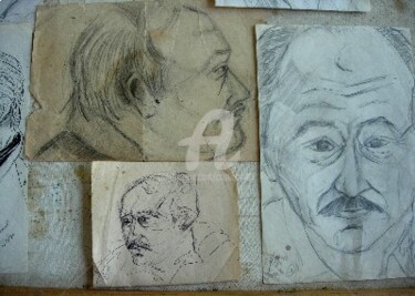 Drawing titled "Retratos de MIguel" by Cristina Vidal, Original Artwork