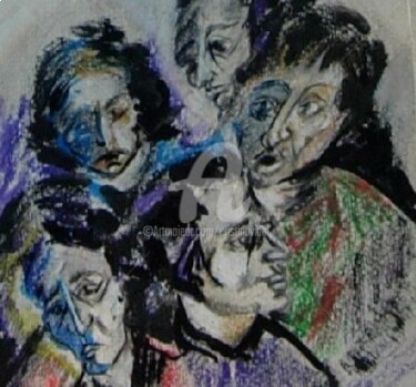 Drawing titled "Alumnas del Institu…" by Cristina Vidal, Original Artwork