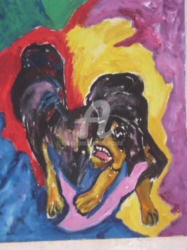 Painting titled "Rocky y Kenia" by Cristina Vidal, Original Artwork