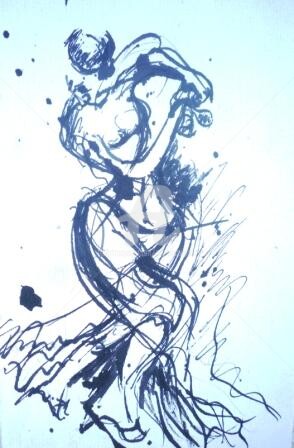 Pintura titulada "Boceto flamenco" por Cristina Vidal, Obra de arte original