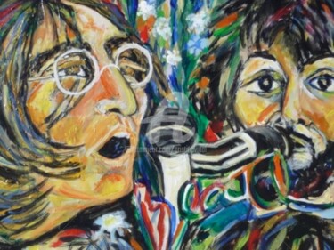 Pintura titulada "detalle de "Los Bea…" por Cristina Vidal, Obra de arte original