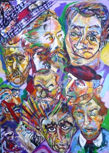 Pintura titulada "" A mis amados arti…" por Cristina Vidal, Obra de arte original