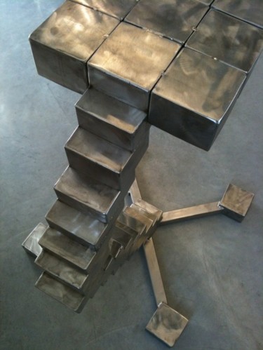 Sculpture intitulée "stool staircase" par Cristo Ash, Œuvre d'art originale