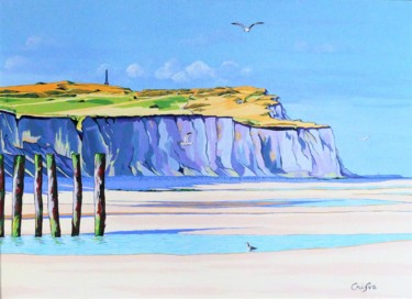 les 2 caps vus de Sangate Peinture intitulée "les 2 caps vus de S…" par Christelle Vaesken, Œuvre d'art originale, Acrylique