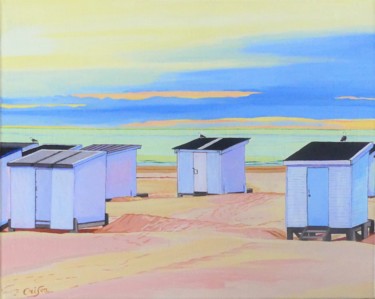 Painting titled "chalets de Calais a…" by Christelle Vaesken, Original Artwork, Acrylic