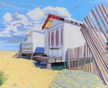 Peinture intitulée "le chalet de Blério…" par Christelle Vaesken, Œuvre d'art originale, Acrylique