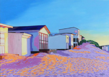 Schilderij getiteld "Chalets de Blériot-…" door Christelle Vaesken, Origineel Kunstwerk, Acryl