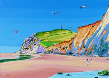 Painting titled "Falaises du Cap Bla…" by Christelle Vaesken, Original Artwork, Acrylic